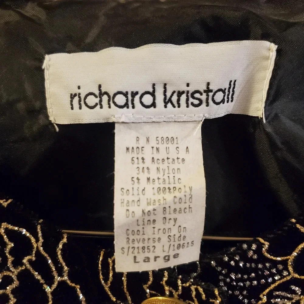 RICHARD KRISTALL | Velvet Metallic Glitter Blazer sz L - Picture 7 of 11